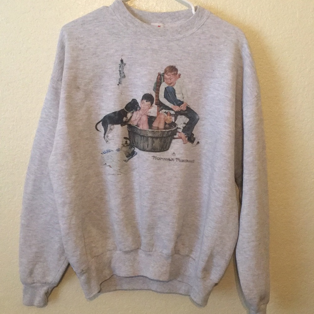 Vintage cozy NORMAN ROCKWELL XL sweater